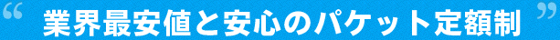 業界最安値と安心のパケット定額制